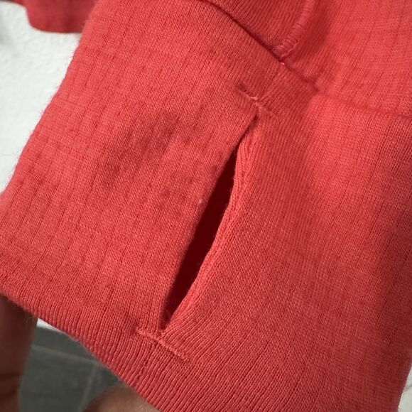 Icebreaker Merino GT Half Zip Hoodie Large Coral Outdoor Base Layer Zip Pocket - Picture 6 of 6